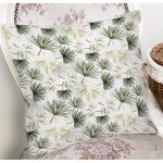 Beyaz Zemin Üzerinde Yeşil Çamağacı Yaprak Desenli Modern Yastık Kırlent Kılıfı Realhomes