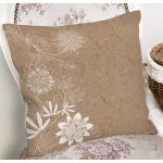 Pastel Zemin Üzerinde Beyaz Çiçek Desenli Yastık Kırlent Kılıfı Realhomes