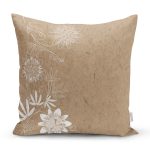 Pastel Zemin Üzerinde Beyaz Çiçek Desenli Yastık Kırlent Kılıfı Realhomes