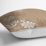 Pastel Zemin Üzerinde Beyaz Çiçek Desenli Yastık Kırlent Kılıfı Realhomes