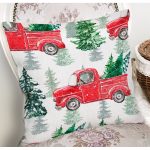 Beyaz Zemin Üzerinde Çamağacı Desenli Dijital Baskılı Modern Yastık Kırlent Kılıfı Realhomes