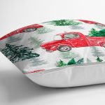 Beyaz Zemin Üzerinde Çamağacı Desenli Dijital Baskılı Modern Yastık Kırlent Kılıfı Realhomes