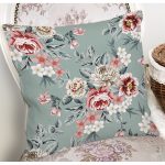 - 8712 - Realhomes Rengarenk Zemin Üzerinde Çiçek Desenli Dijital Baskılı Modern Yastık Kırlent Kılıfı Realhomes