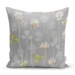 Pastel Zeminli Renkli Yaprak Desenli Dijital Baskılı Modern Yastık Kırlent Kılıfı Realhomes