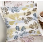 Beyaz Zeminli Renkli Yaprak Desenli Dijital Baskılı Modern Yastık Kırlent Kılıfı Realhomes