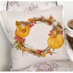 Renkli Zeminli Bal Kabağı Desenli Dijital Baskılı Modern Yastık Kırlent Kılıfı Realhomes