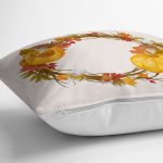 Renkli Zeminli Bal Kabağı Desenli Dijital Baskılı Modern Yastık Kırlent Kılıfı Realhomes