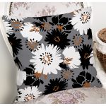 Rengarenk Zemin Üzerinde Siyah Beyaz Çiçek Desenli Modern Yastık Kırlent Kılıfı Realhomes