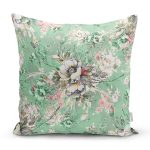 Rengarenk Zemin Üzerinde Çiçek Motifli Dijital Baskılı Modern Yastık Kırlent Kılıfı Realhomes