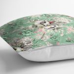 Rengarenk Zemin Üzerinde Çiçek Motifli Dijital Baskılı Modern Yastık Kırlent Kılıfı Realhomes