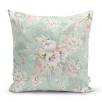 - 8739 - Realhomes Rengarenk Zemin Üzerinde Çiçek Motifli Dijital Baskılı Modern Yastık Kırlent Kılıfı Realhomes