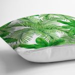 Beyaz Zemin Üzerinde Çiçek Desenli Dijital Baskılı Modern Yastık Kırlent Kılıfı Realhomes