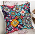 - 8753 - Realhomes Renkli Zeminli Geometrik Desenli Dijital Baskılı Modern Yastık Kırlent Kılıfı Realhomes