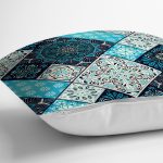 Renkli Zeminli Geometrik Desenli Dijital Baskılı Modern Yastık Kırlent Kılıfı Realhomes