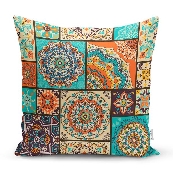 - 8757 - Realhomes  Kırmızı Ekose Desenli Geyik Motifli Dijital Baskılı Modern Yastık Kırlent Kılıfı Realhomes