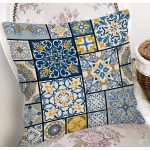 Renkli Zeminli Geometrik Desenli Dijital Baskılı Modern Yastık Kırlent Kılıfı Realhomes