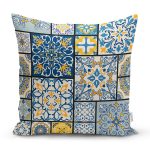 Renkli Zeminli Geometrik Desenli Dijital Baskılı Modern Yastık Kırlent Kılıfı Realhomes