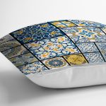 Renkli Zeminli Geometrik Desenli Dijital Baskılı Modern Yastık Kırlent Kılıfı Realhomes