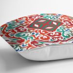 - 8762 - Realhomes Beyaz Zemin Üzerinde Çini Desenli Dijital Baskılı Modern Yastık Kırlent Kılıfı Realhomes