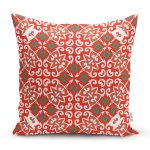 - 8764 - Realhomes Beyaz Zemin Üzerinde Çini Desenli Dijital Baskılı Modern Yastık Kırlent Kılıfı Realhomes