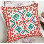 - 8767 - Realhomes Beyaz Zemin Üzerinde Çini Desenli Dijital Baskılı Modern Yastık Kırlent Kılıfı Realhomes