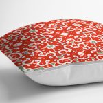 - 8769 - Realhomes Beyaz Zemin Üzerinde Çini Desenli Dijital Baskılı Modern Yastık Kırlent Kılıfı Realhomes