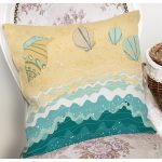 - 8780 - Realhomes Renkli Zeminli Deniz Kabuğu Desenli Dijital Baskılı Modern Yastık Kırlent Kılıfı Realhomes