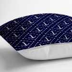 Renkli Zemin Üzerinde Modern Çapa Desenli Yastık Kırlent Kılıfı Realhomes