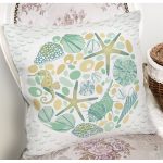 - 8787 - Realhomes Beyaz Zeminli Deniz Yıldızı Desenli Dijital Baskılı Modern Yastık Kırlent Kılıfı Realhomes