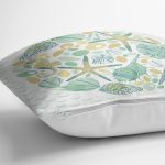 - 8787 - Realhomes Beyaz Zeminli Deniz Yıldızı Desenli Dijital Baskılı Modern Yastık Kırlent Kılıfı Realhomes