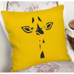 Renkli Zemin Üzerinde Onedraw Çizimli Zurafa Silüeti Yastık Kırlent Kılıfı Realhomes