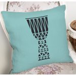 - 8801 - Realhomes Renkli Zemin Üzerinde Onedraw Çizimli Kupa Desenli Modern Yastık Kırlent Kılıfı Realhomes