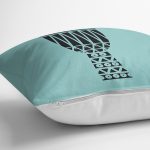 - 8801 - Realhomes Renkli Zemin Üzerinde Onedraw Çizimli Kupa Desenli Modern Yastık Kırlent Kılıfı Realhomes