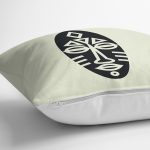 - 8803 - Realhomes Renkli Zemin Üzerinde Onedraw Çizimli Yerli Silüeti Yastık Kırlent Kılıfı Realhomes