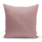 Renkli Zemin Üzerinde Yaprak Desenli Dijital Baskılı Modern Yastık Kırlent Kılıfı Realhomes