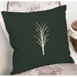 Renkli Zemin Üzerinde Yaprak Desenli Dijital Baskılı Modern Yastık Kırlent Kılıfı Realhomes