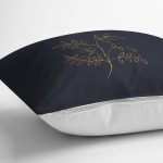 - 8808 - Realhomes Renkli Zemin Üzerinde Yaprak Desenli Dijital Baskılı Modern Yastık Kırlent Kılıfı Realhomes