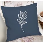 Renkli Zemin Üzerinde Yaprak Desenli Dijital Baskılı Modern Yastık Kırlent Kılıfı Realhomes