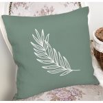 - 8811 - Realhomes Renkli Zemin Üzerinde Yaprak Desenli Dijital Baskılı Modern Yastık Kırlent Kılıfı Realhomes