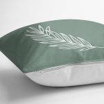 - 8811 - Realhomes Renkli Zemin Üzerinde Yaprak Desenli Dijital Baskılı Modern Yastık Kırlent Kılıfı Realhomes