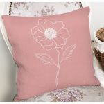 - 8816 - Realhomes Pastel Zemin Üzerinde Beyaz Çiçek Desenli Yastık Kırlent Kılıfı Realhomes