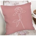 - 8817 - Realhomes Pastel Zemin Üzerinde Beyaz Çiçek Desenli Yastık Kırlent Kılıfı Realhomes