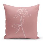 - 8817 - Realhomes Pastel Zemin Üzerinde Beyaz Çiçek Desenli Yastık Kırlent Kılıfı Realhomes