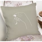 - 8820 - Realhomes Pastel Zemin Üzerinde Onedraw Çizimli El Silüeti Modern Yastık Kırlent Kılıfı Realhomes