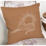 - 8821 - Realhomes  Pastel Zemin Üzerinde Onedraw Çizimli Güneş Desenli Yastık Kırlent Kılıfı Realhomes