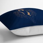 Renkli Zemin Üzerinde Bayan Silüeti Dijital Baskılı Modern Yastık Kırlent Kılıfı Realhomes