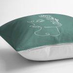 - 8831 - Realhomes Renkli Zemin Üzerinde Onedraw Çizimli Bayan Silüeti Yastık Kırlent Kılıfı Realhomes