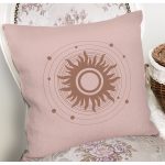 Pastel Zemin Üzerinde Güneş Desenli Dijital Baskılı Modern Yastık Kırlent Kılıfı Realhomes