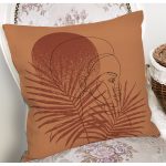 Pastel Zemin Üzerinde Onedraw Çizimli Bayan Silüeti Yastık Kırlent Kılıfı Realhomes