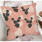 Renkli Zemin Üzerinde Yaprak Desenli Dijital Baskılı Modern Yastık Kırlent Kılıfı Realhomes